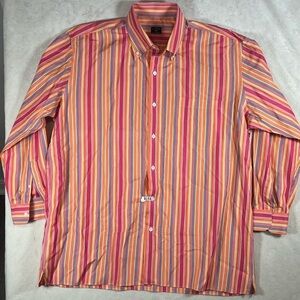 Maus & Hoffman Solemare XL Striped Button Down Shirt - Multicolor Summer Beach